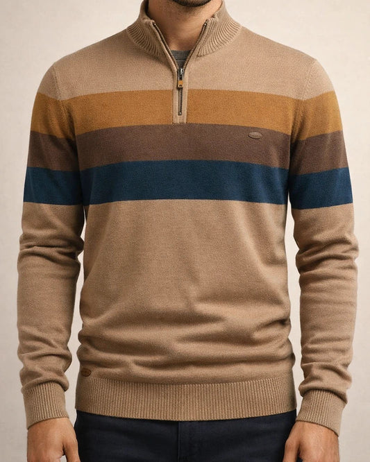 Autumn and Winter Casual Slim Men's Open Chest Stand-up Collar Men's Sweater Pullover Colorblocking Knit Sweater Sweater Men | JRSEE:fe2d98ad-a981-49c8-b361-35ea605b2c38