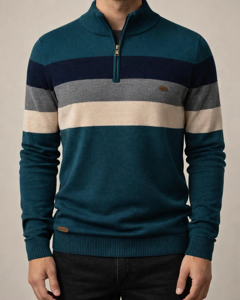 Autumn and Winter Casual Slim Men's Open Chest Stand-up Collar Men's Sweater Pullover Colorblocking Knit Sweater Sweater Men | JRSEE:0670ff24-c2cc-4e7e-850f-7aba1fffdc8b