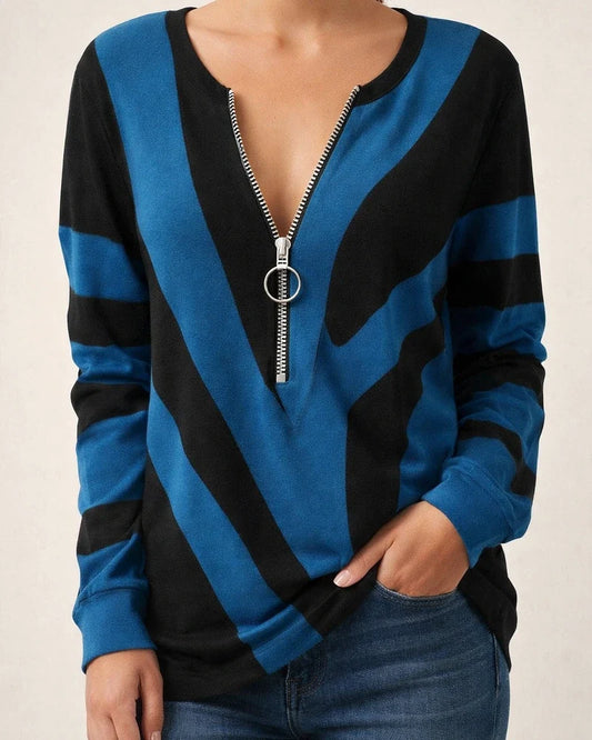 Autumn and Winter Explosion Models Women's V-neck Zipper Personalized Printing Women's Long-sleeved Women's Sweater | JRSEE:58d32d56-9073-4da1-b3d1-acab54d4a6d2