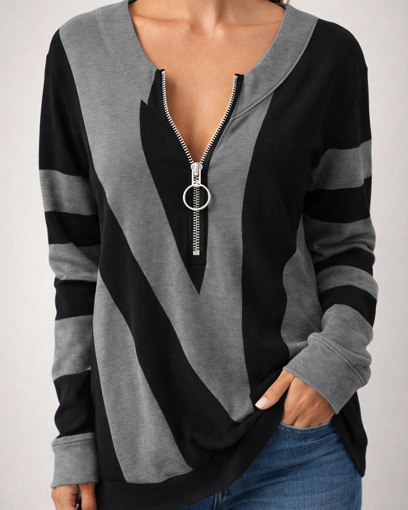 Autumn and Winter Explosion Models Women's V-neck Zipper Personalized Printing Women's Long-sleeved Women's Sweater | JRSEE:8bc766ce-0b0a-4739-9d3f-dafed9eefc0b