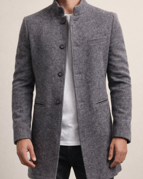 Autumn and Winter Fashion Trend Trench Coat Men's Jacket Lapel Phoenix Tweed Medium-length Coat | JRSEE:15d48441-4bd9-4fc6-bf27-d993bac77288
