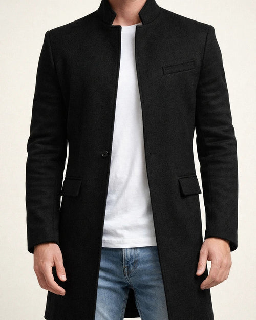 Autumn and Winter Fashion Trend Trench Coat Men's Jacket Lapel Phoenix Tweed Medium-length Coat | JRSEE:4384bfa2-7366-460f-854d-b55b8fcae2be