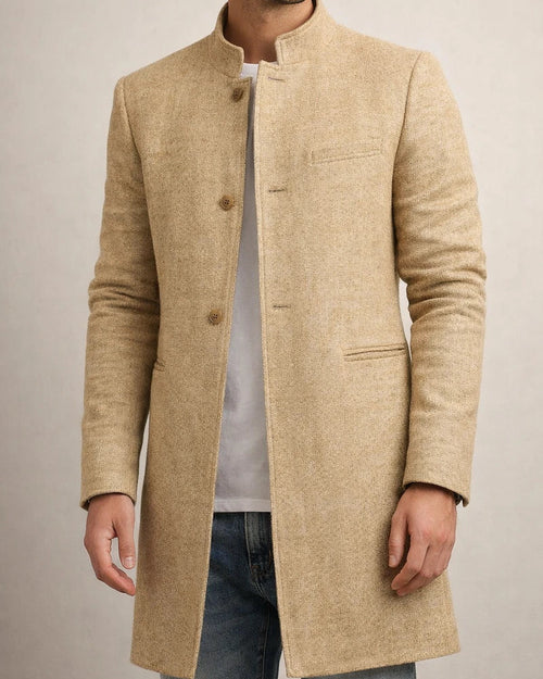 Autumn and Winter Fashion Trend Trench Coat Men's Jacket Lapel Phoenix Tweed Medium-length Coat | JRSEE:916641f9-7a08-4cb6-9952-f76caae5c63c