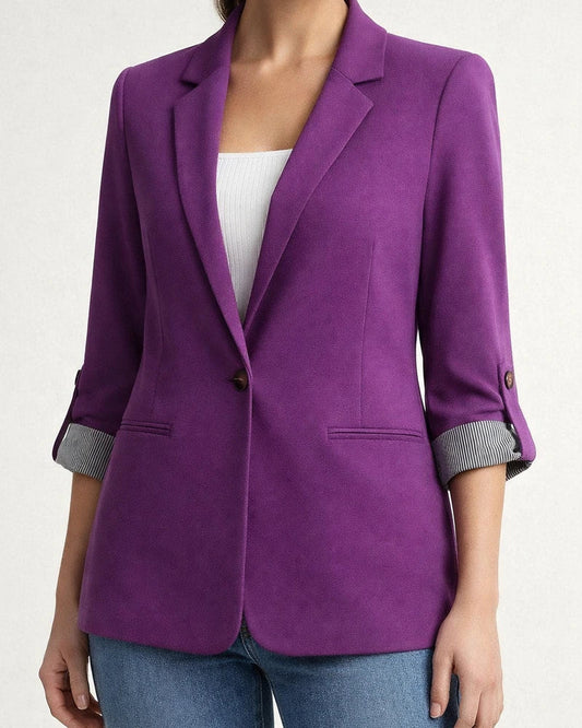 Autumn and Winter Jacket Splicing Lapel Slim-type Cardigan Seven-minute Sleeve Suit Temperament Commuting Solid Color Suit | JRSEE:120e3155-31db-4ea9-b890-0ac5f0249650
