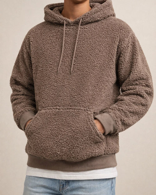 Autumn and Winter Men's Plush Velvet Padded Hooded Men's Sweater | JRSEE:fd5fd723-8dfa-4ab2-a6f8-95feb9598bbc