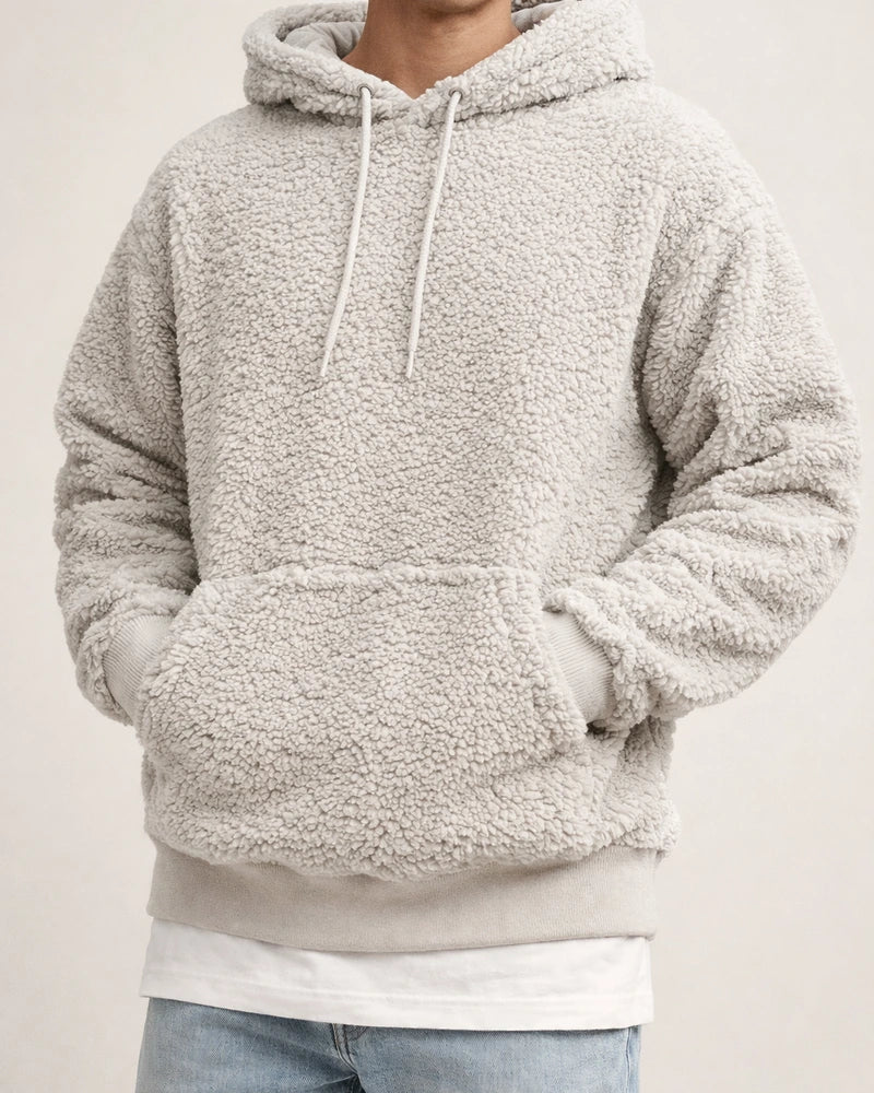 Autumn and Winter Men's Plush Velvet Padded Hooded Men's Sweater | JRSEE:5ad7efb3-9f94-41a5-8b70-12218e9cdf63