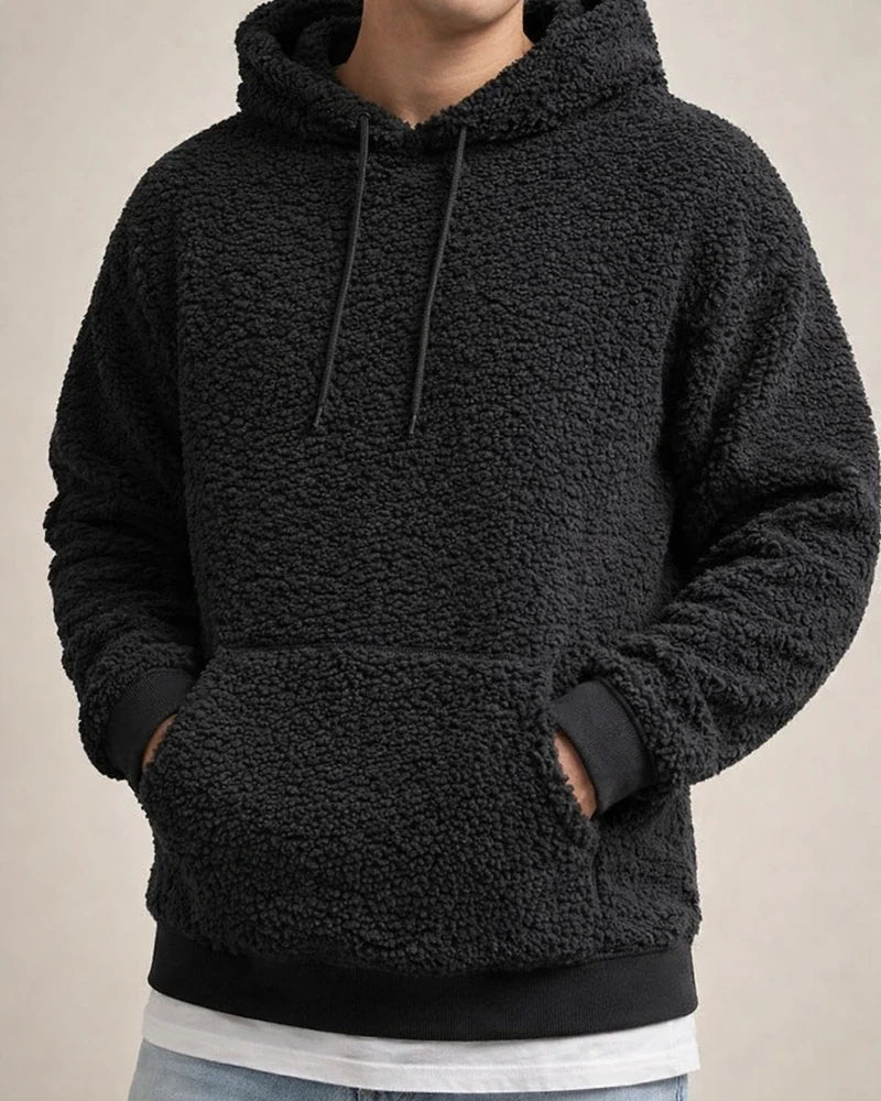 Autumn and Winter Men's Plush Velvet Padded Hooded Men's Sweater | JRSEE:4263acaa-2347-46d5-b340-699e644b814a