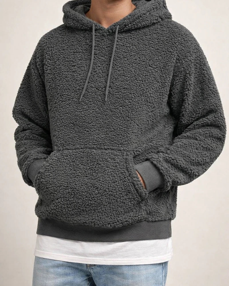 Autumn and Winter Men's Plush Velvet Padded Hooded Men's Sweater | JRSEE:17cb8186-07d4-4239-abeb-85cbdb0a130d