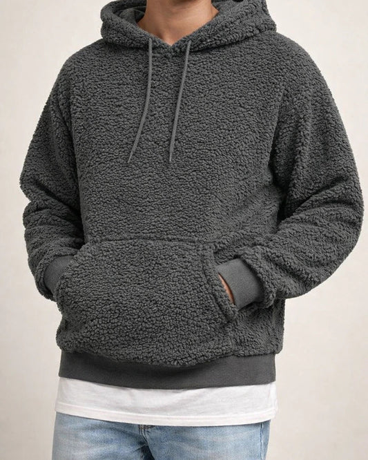 Autumn and Winter Men's Plush Velvet Padded Hooded Men's Sweater | JRSEE:17cb8186-07d4-4239-abeb-85cbdb0a130d
