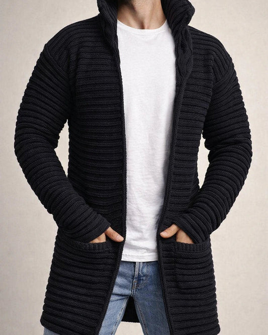 Autumn and Winter New Cardigan Men's Solid Color High Neck Long Sleeve Knitted Sweater Sweater Loose Type Jacket | JRSEE:7d4b9a19-19a6-4dbf-a189-6b62aff8a27a