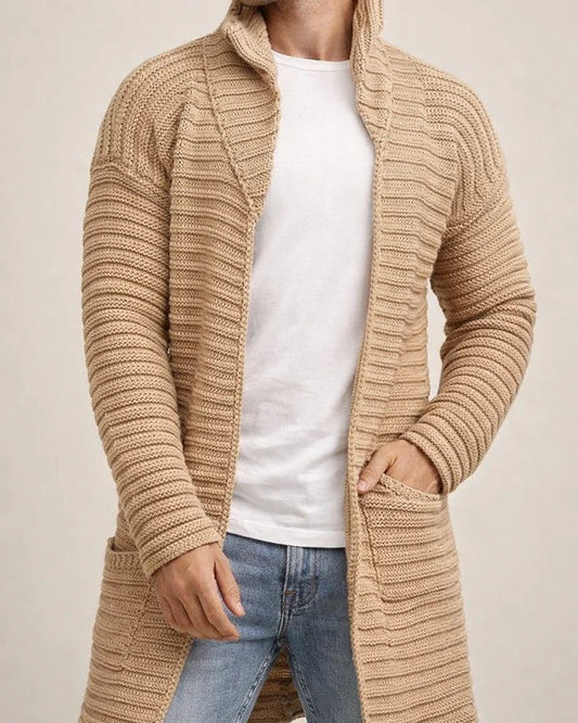 Autumn and Winter New Cardigan Men's Solid Color High Neck Long Sleeve Knitted Sweater Sweater Loose Type Jacket | JRSEE:42f46a60-dabd-4764-9a34-3d1620a22103