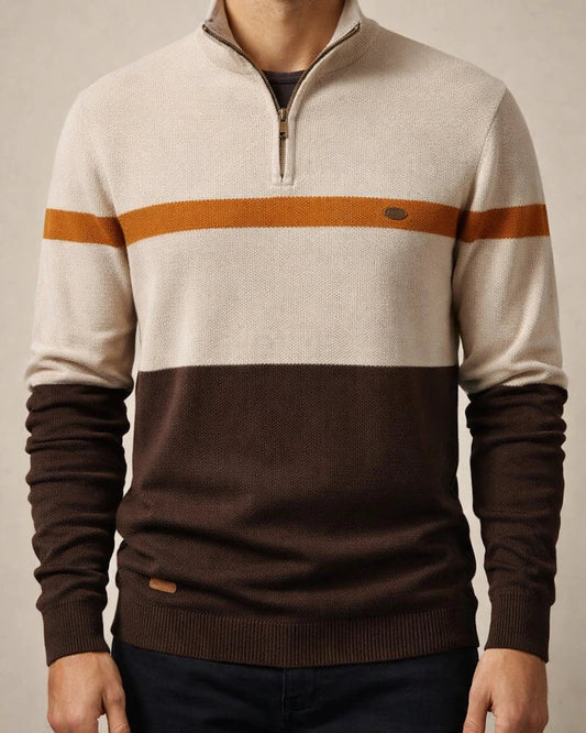 Autumn and Winter New Collar Men's Sweater Half-zipper Colorblocking Sweater | JRSEE:92c2c5d9-4e66-4435-8b1e-1ecffcf7110b