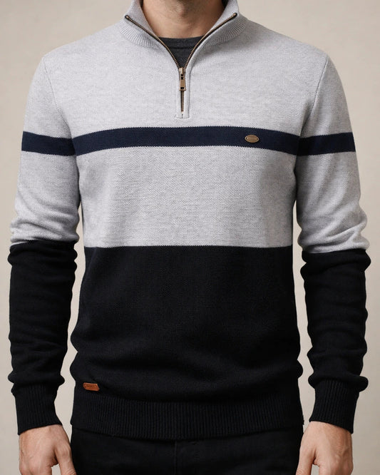 Autumn and Winter New Collar Men's Sweater Half-zipper Colorblocking Sweater | JRSEE:5352b19b-2aa5-4f99-8543-4acc24ebcbdb