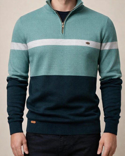 Autumn and Winter New Collar Men's Sweater Half-zipper Colorblocking Sweater | JRSEE:74e8e330-e7b1-4a5a-b62f-88bf02cec362