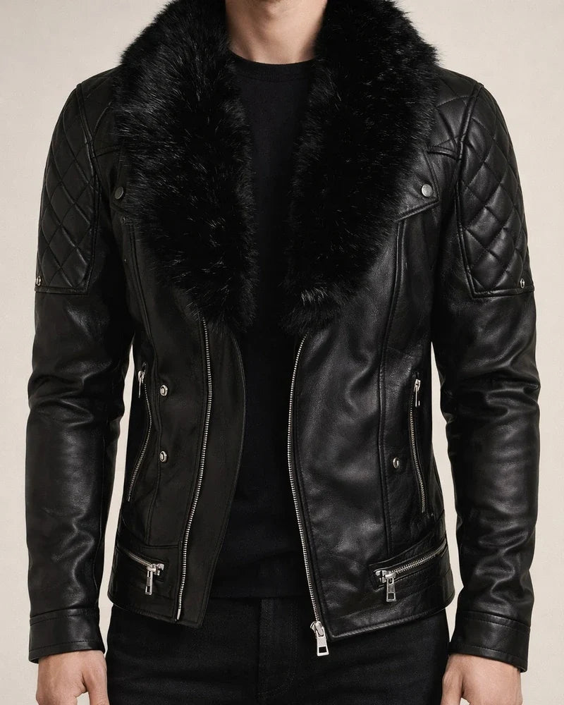 Autumn and Winter New Fashion Solid Color Button Collar Men's Leather Jacket | JRSEE:0a0448a2-800a-4d13-914f-0db1fe5a5084