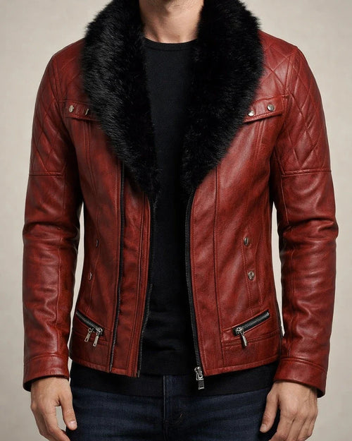 Autumn and Winter New Fashion Solid Color Button Collar Men's Leather Jacket | JRSEE:f0fcd3cd-ad43-460f-b386-3c67dc8cdab9