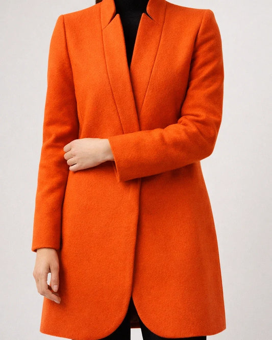 Autumn and Winter New Fashion Solid Color Collar Long-sleeved Slim Type Temperament Commuter Tweed Jacket Coat | JRSEE:ef6f18e7-72e5-46da-96fd-2f9a205d2fbd