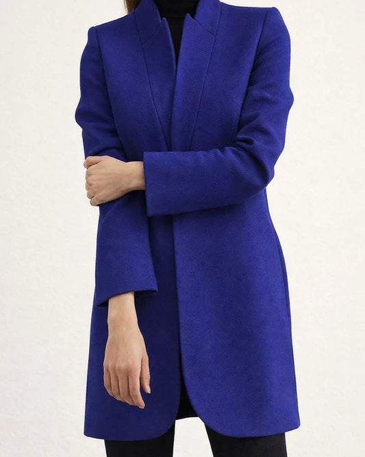 Autumn and Winter New Fashion Solid Color Collar Long-sleeved Slim Type Temperament Commuter Tweed Jacket Coat | JRSEE:282d50df-2d21-48a1-a48c-a68aaeb715fe