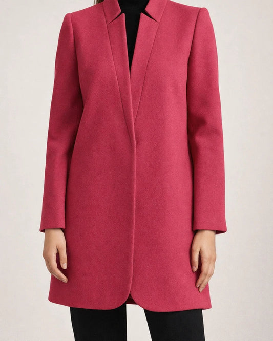 Autumn and Winter New Fashion Solid Color Collar Long-sleeved Slim Type Temperament Commuter Tweed Jacket Coat | JRSEE:28a8b207-e73b-43bf-bf53-b72ea3600ed8