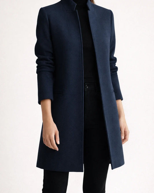 Autumn and Winter New Fashion Solid Color Collar Long-sleeved Slim Type Temperament Commuter Tweed Jacket Coat | JRSEE:7e01392f-5807-47d3-8008-3156195f8ef8