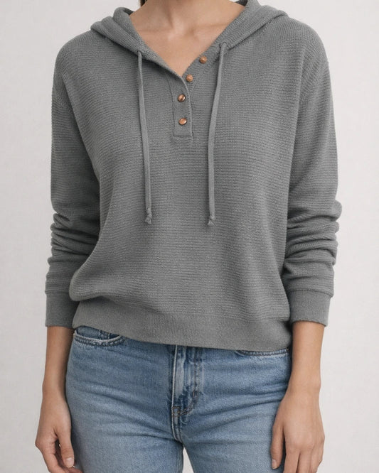 Autumn and Winter New Hooded Loose Knit Sweater Solid Color Pullover Casual Sweater Striped Sweater Women | JRSEE:783d3402-1685-4566-b202-5c16e4cc99bd