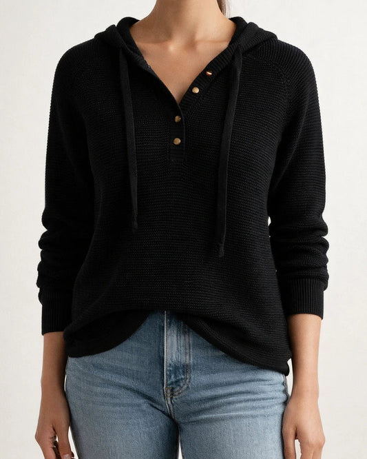 Autumn and Winter New Hooded Loose Knit Sweater Solid Color Pullover Casual Sweater Striped Sweater Women | JRSEE:833cadf2-1fca-45e3-954d-5a77d2126b71