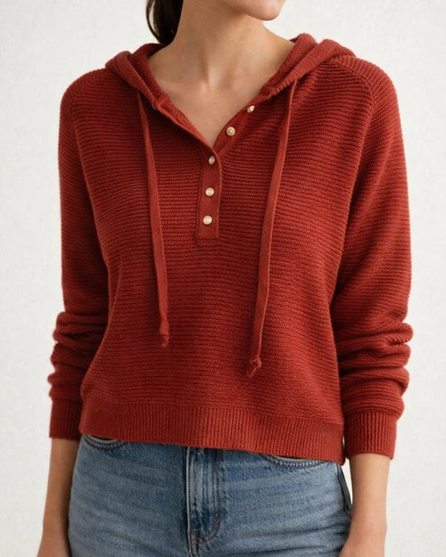 Autumn and Winter New Hooded Loose Knit Sweater Solid Color Pullover Casual Sweater Striped Sweater Women | JRSEE:e69e27e6-471b-4b4e-b8a9-c3a045e04537