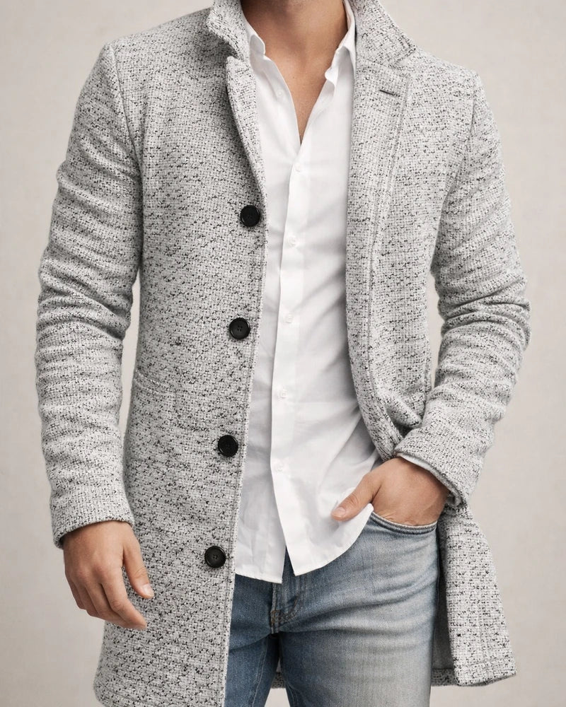 Autumn and Winter New Men's Tweed Stand-up Collar in The Long Casual Slim-type Explosion of Single-breasted Tweed Coat | JRSEE:8fd4af5b-33a0-44ea-8df4-fb63f059f8ac