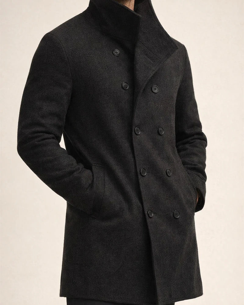 Autumn and Winter New Men's Tweed Stand-up Collar in The Long Casual Slim-type Explosion of Single-breasted Tweed Coat | JRSEE:53451530-b5ef-4ec4-8fc2-2514677e5925