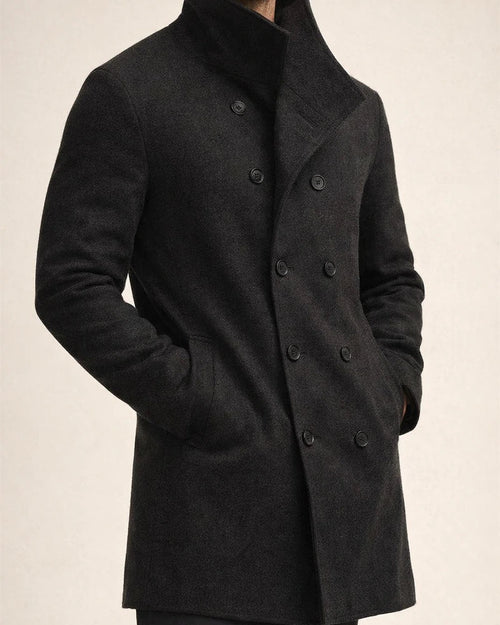 Autumn and Winter New Men's Tweed Stand-up Collar in The Long Casual Slim-type Explosion of Single-breasted Tweed Coat | JRSEE:53451530-b5ef-4ec4-8fc2-2514677e5925
