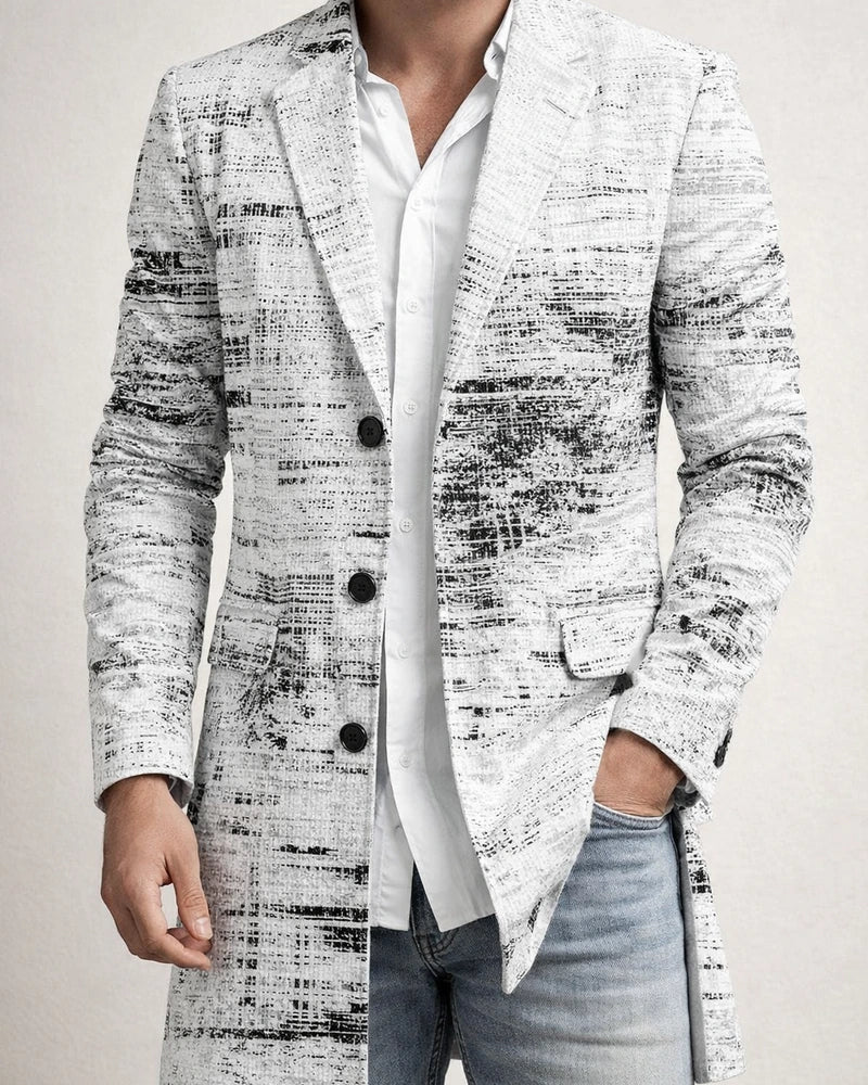 Autumn and Winter New Men's Tweed Stand-up Collar in The Long Casual Slim-type Explosion of Single-breasted Tweed Coat | JRSEE:83c0dced-a7d5-48e8-9267-6df2a5ffa226