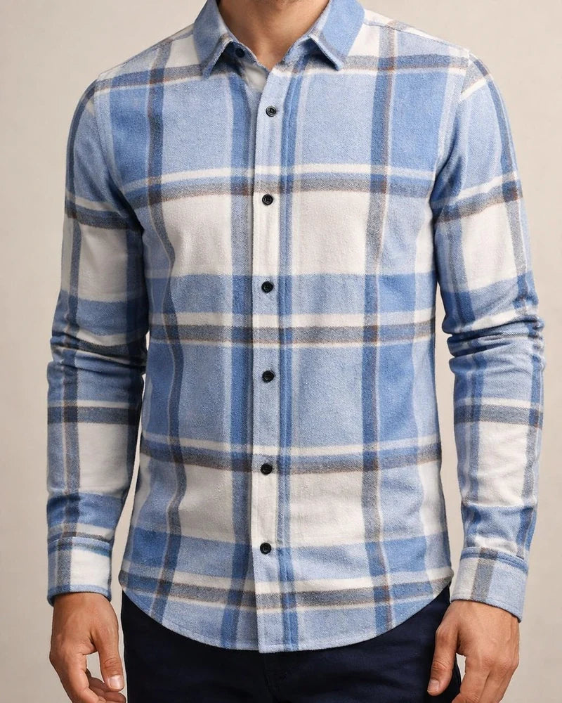 Autumn and Winter New Multi-color Men's Plaid Loose Casual Lapel Long-sleeved Shirt Thickened Shirt Cardigan | JRSEE:27fdb9be-755d-4585-a85a-570dd7197c2e