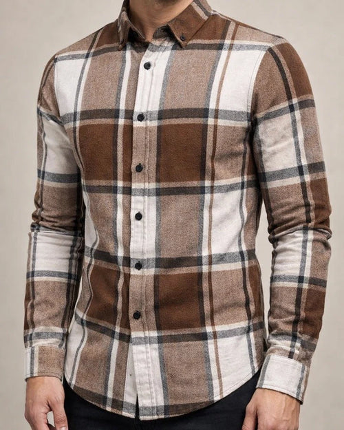Autumn and Winter New Multi-color Men's Plaid Loose Casual Lapel Long-sleeved Shirt Thickened Shirt Cardigan | JRSEE:373d4663-8c61-4ef1-9a7e-e59ffa244d79