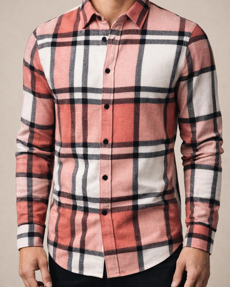 Autumn and Winter New Multi-color Men's Plaid Loose Casual Lapel Long-sleeved Shirt Thickened Shirt Cardigan | JRSEE:5687dad0-ebcf-40b2-a7e0-9e9b19aec8f2