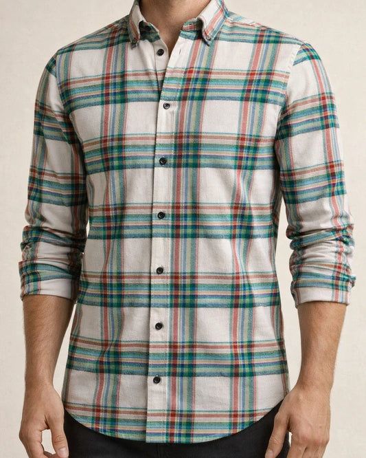 Autumn and Winter New Multi-color Men's Plaid Loose Casual Lapel Long-sleeved Shirt Thickened Shirt Cardigan | JRSEE:85099d7b-5652-4d97-addb-8a7135943401