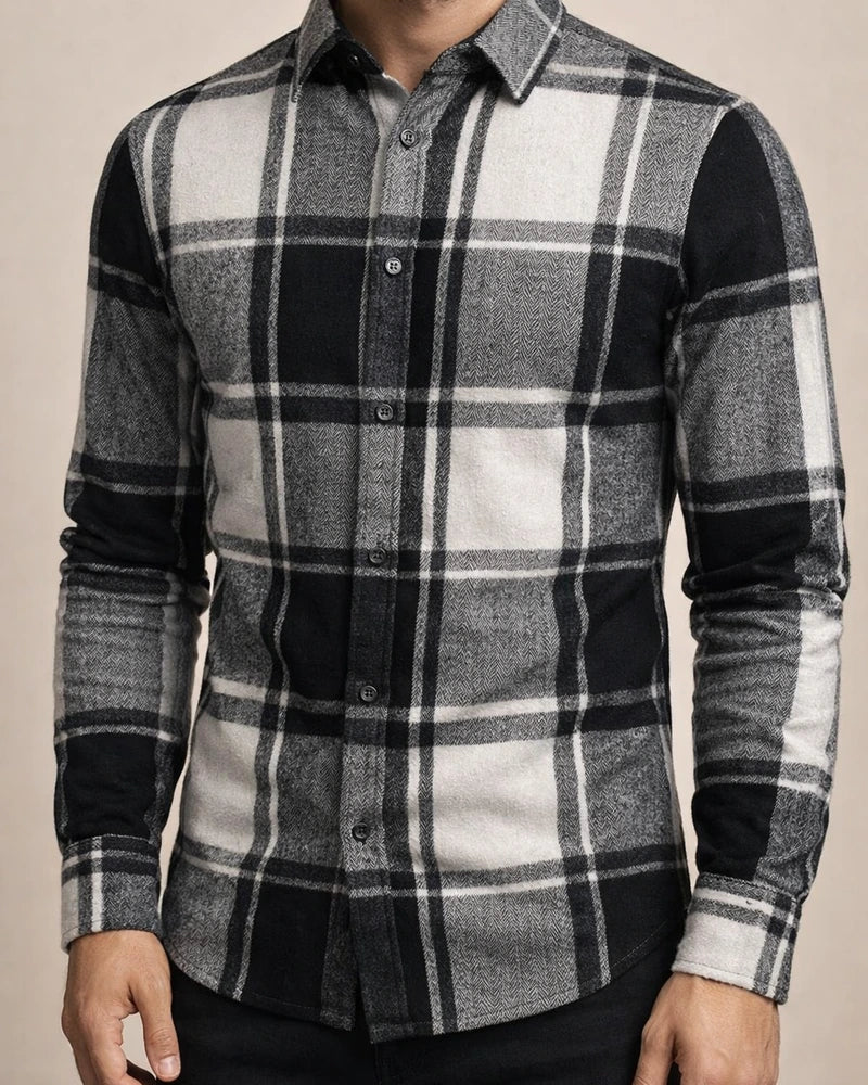 Autumn and Winter New Multi-color Men's Plaid Loose Casual Lapel Long-sleeved Shirt Thickened Shirt Cardigan | JRSEE:3e956c38-e965-4805-8e94-82c712c1d5df