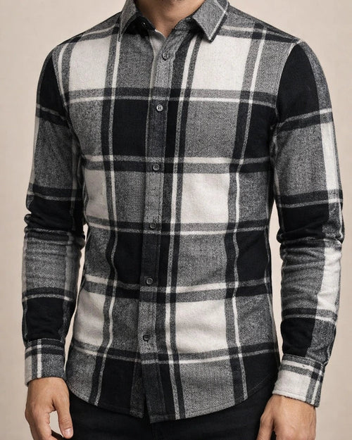 Autumn and Winter New Multi-color Men's Plaid Loose Casual Lapel Long-sleeved Shirt Thickened Shirt Cardigan | JRSEE:3e956c38-e965-4805-8e94-82c712c1d5df