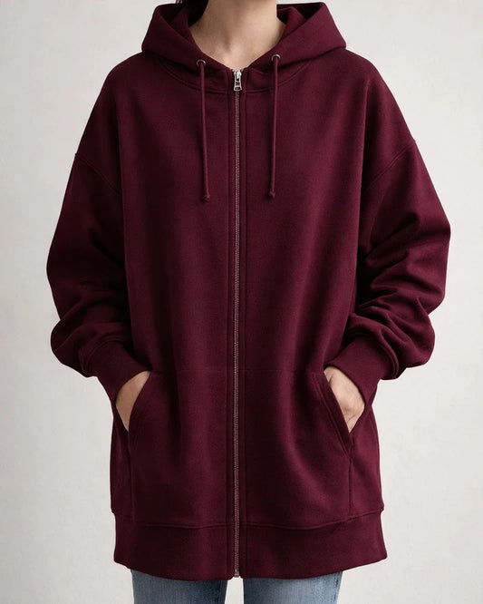 Autumn and Winter New Personality Street Sweater Zipper Hooded Long Section Padded Loose Type Sweater Jacket | JRSEE:7d7d945c-cf3a-4d9b-9869-2f6551ec4860