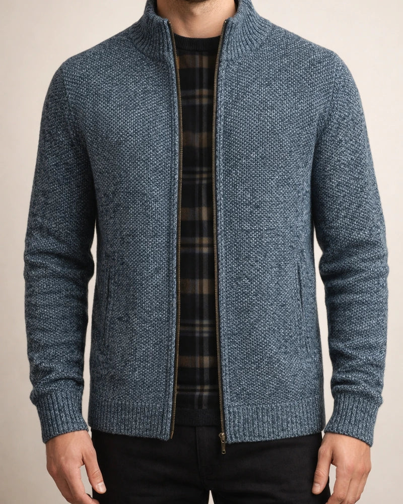 Autumn and Winter New Plushy Thickened Men's Sweater Collar Cardigan Sweater Slim Jacket | JRSEE:cdb336f2-da42-4558-a0d6-c9929af0ed04
