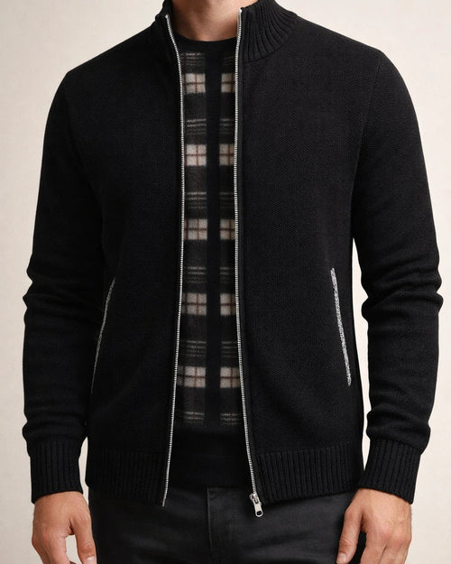Autumn and Winter New Plushy Thickened Men's Sweater Collar Cardigan Sweater Slim Jacket | JRSEE:d3f05eb6-48c5-4d0b-b330-b0b2c37d6db0