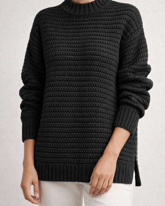 Autumn and Winter New Semi-high Collar Loose Solid Color Long-sleeved Sweater Women | JRSEE:a7b19418-451a-4cff-9f00-be5b2dc7d32b