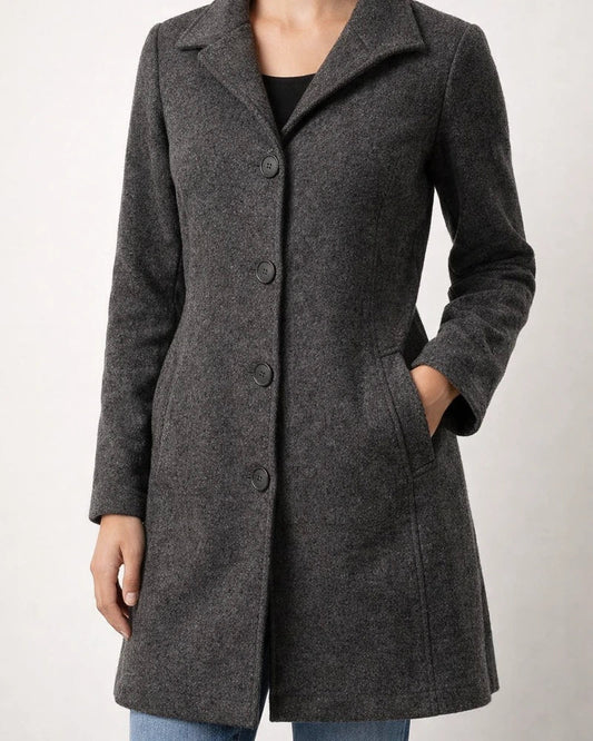 Autumn and Winter New Women's Retro Mid-length Solid Color Women's Tweed Jacket Coat Female | JRSEE:49847446-b1f7-4bed-96a4-86d99409c5ed