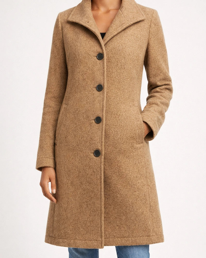 Autumn and Winter New Women's Retro Mid-length Solid Color Women's Tweed Jacket Coat Female | JRSEE:5e6d6414-1350-4e43-aedf-cc2d2ca9313d