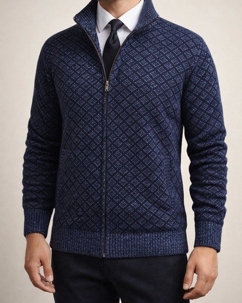 Autumn and Winter Padded Thickened Casual Cardigan Sweater Men's Stand-up Collar Zipper Knitted Sweater Coat | JRSEE:2273d40b-ae75-49e8-babd-1b4b005e0665