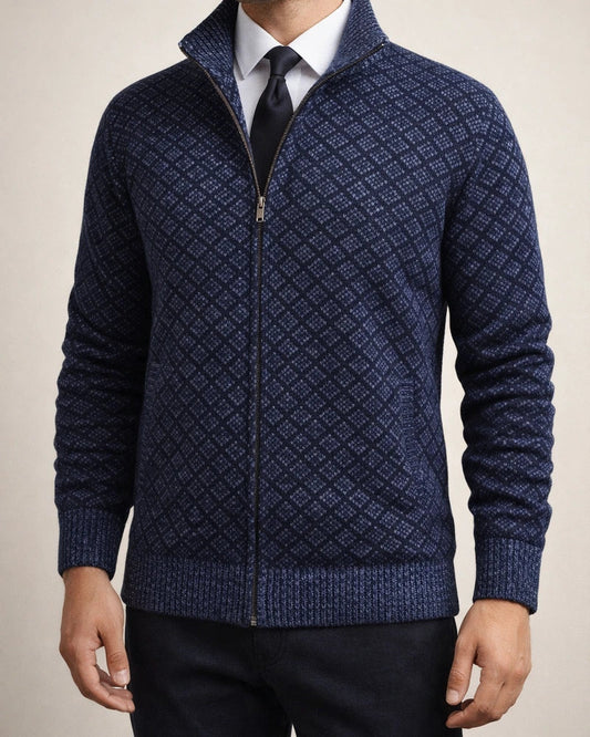 Autumn and Winter Padded Thickened Casual Cardigan Sweater Men's Stand-up Collar Zipper Knitted Sweater Coat | JRSEE:2273d40b-ae75-49e8-babd-1b4b005e0665
