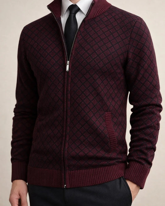 Autumn and Winter Padded Thickened Casual Cardigan Sweater Men's Stand-up Collar Zipper Knitted Sweater Coat | JRSEE:6a0529fc-7f1c-472f-9f46-33c09fb0a817