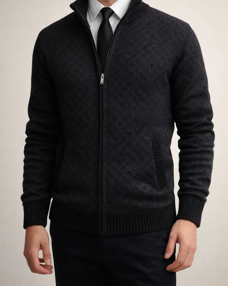 Autumn and Winter Padded Thickened Casual Cardigan Sweater Men's Stand-up Collar Zipper Knitted Sweater Coat | JRSEE:e8ceb4b6-8fa0-480c-9e77-fc8605970519