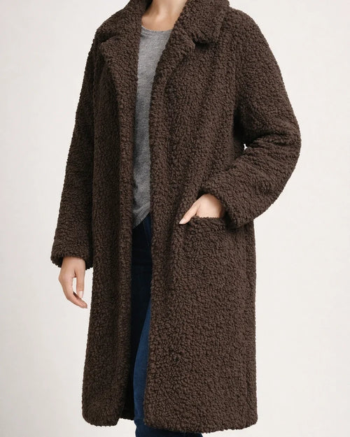 Autumn and Winter Solid Color Long-sleeved Lapel Women Plush Top Temperament Commuter Double-sided Velvet Long Coat Coat | JRSEE:245e724c-4c2b-4ca9-a762-4a78101ea0a0