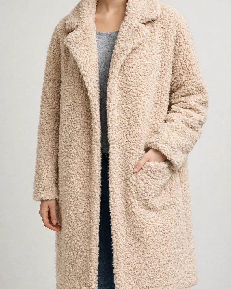 Autumn and Winter Solid Color Long-sleeved Lapel Women Plush Top Temperament Commuter Double-sided Velvet Long Coat Coat | JRSEE:8da999e6-ebfd-4b2a-852e-937da01512cd