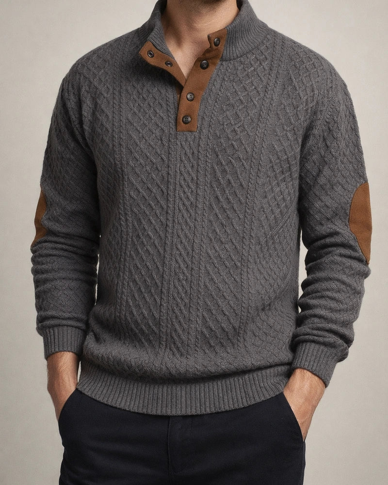 Autumn and Winter Solid Color Pullover Men's Outdoor Casual Stand-up Collar Long Sleeve Jacquard Knit Pullover Sweater | JRSEE:6fb44df4-bb06-4444-9edf-3fc996e12dd6